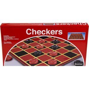 Pressman Checkers -- Classic Game With Folding Board and Interlocking Checkers